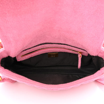 Fendi Terry Cloth Vitello Century Matte FF 1974 Embossed Baguette Lollypop 5 of 13