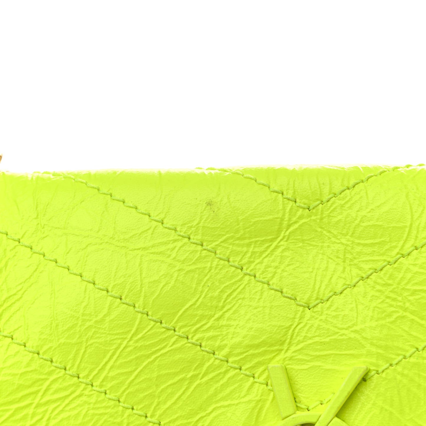 Crinkled Calfskin Matelasse Monogram Medium Niki Chain Satchel Neon Yellow