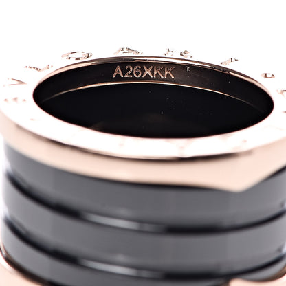 Bulgari 18K Rose Gold Black Ceramic B.Zero1 Four-Band Ring 48 4.5 5 of 6