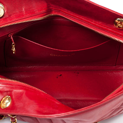Chanel Lambskin Quilted Shoulder Bag Red 11 of 11
