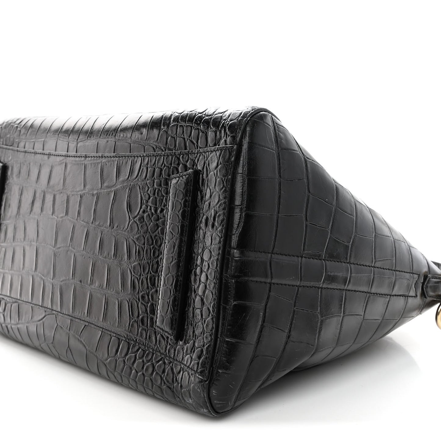 Calfskin Crocodile Embossed Large Antigona Black