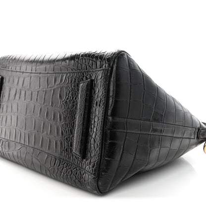 Givenchy Calfskin Crocodile Embossed Large Antigona Black 10 of 17