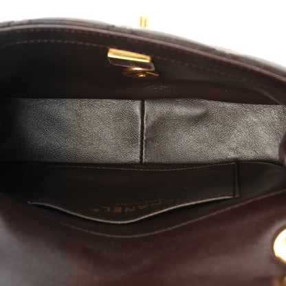 Chanel Lambskin Wenge Quilted Mini Fashion Wood Square Flap Brown 5 of 13