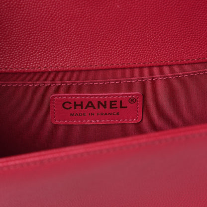 Chanel Caviar Quilted Medium Boy Flap Dark Pink 7 of 11