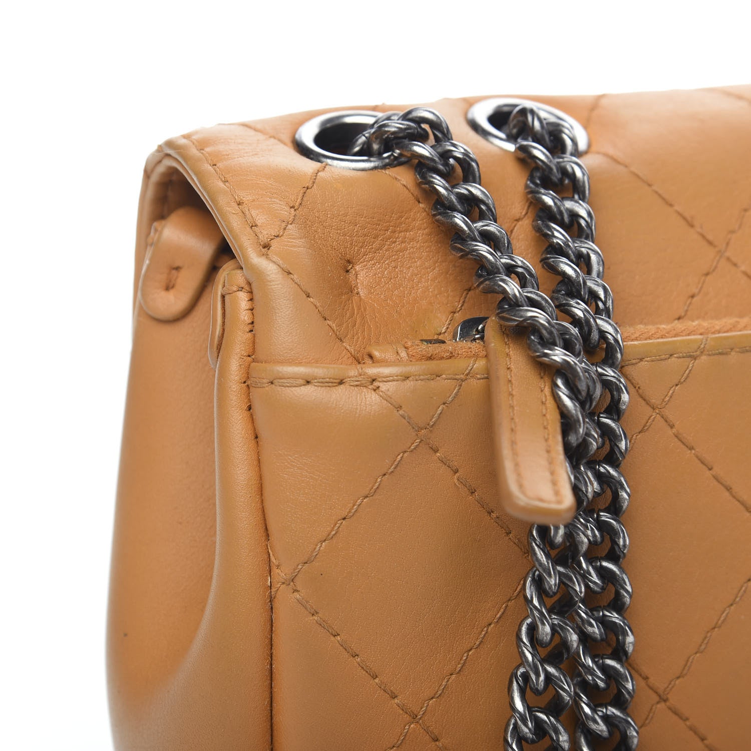 Chanel Calfskin Stitched Medium CC Sellier Flap Beige 7 of 13