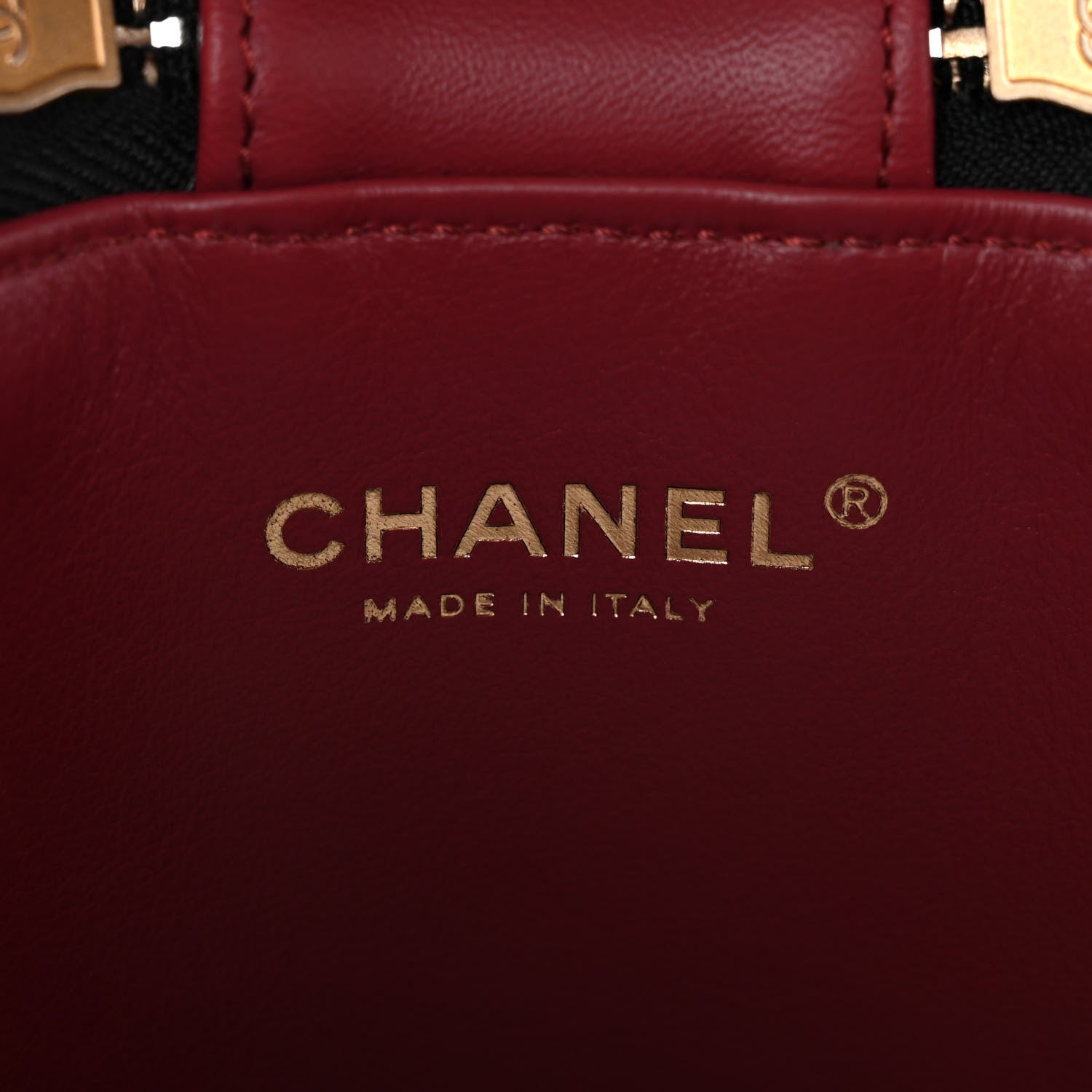 Chanel Lambskin Quilted Side Note Vanity Black 6 of 10