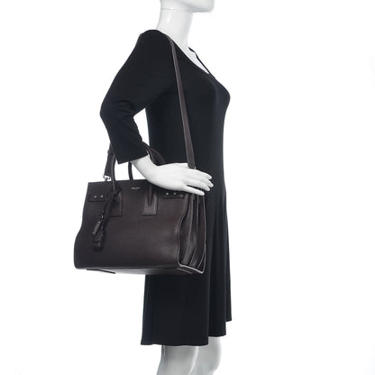Saint Laurent Grained Calfskin Small Supple Sac De Jour Armaranto 2 of 14