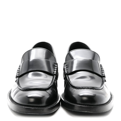 Chanel Shiny Calfskin Logo Loafers 37.5 Black 3 of 9