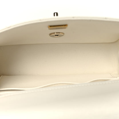 Chanel Lambskin Quilted Mini Crystal Top Handle Rectangular Flap White 5 of 11