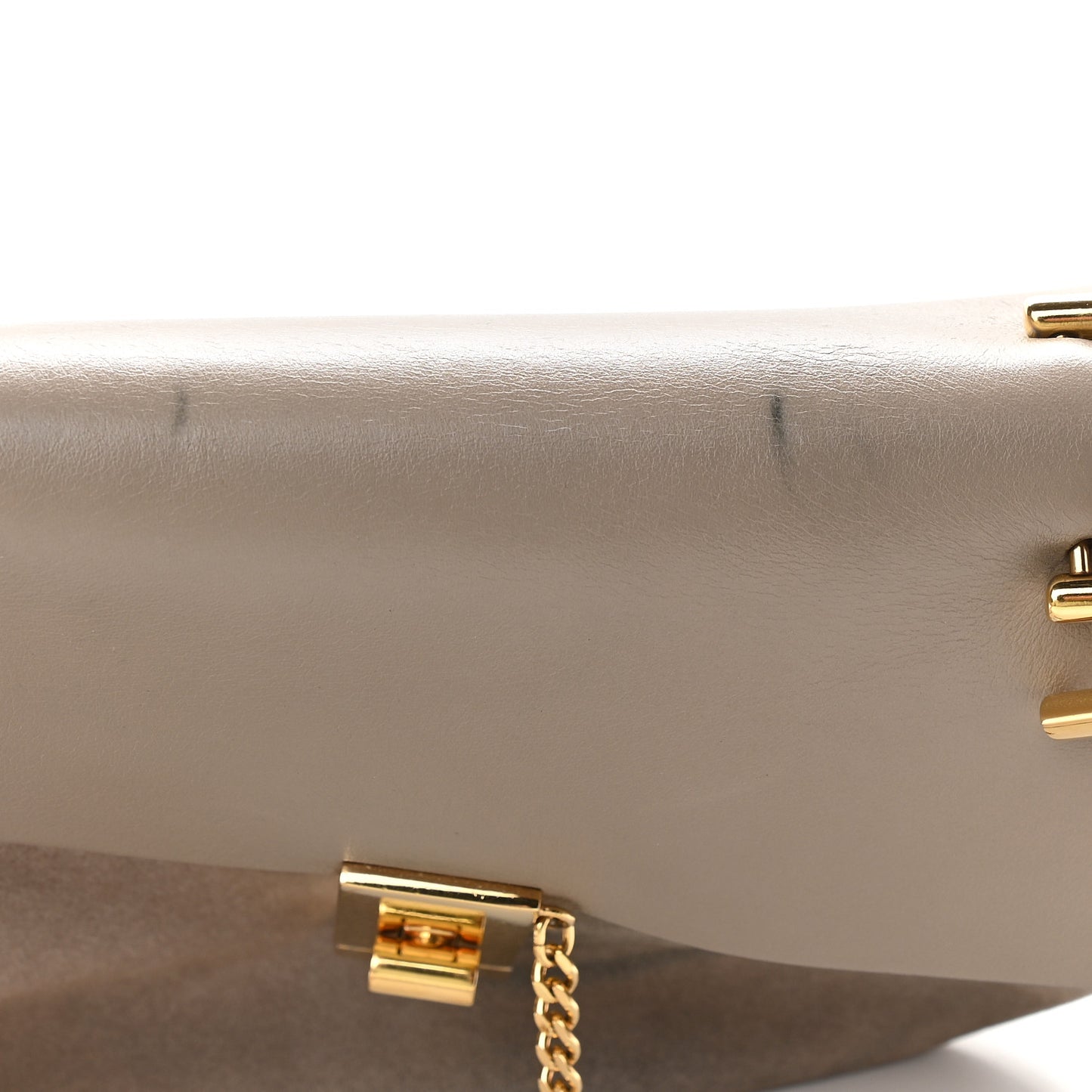 Suede Smooth Calfskin Mini Drew Shoulder Bag Motty Grey