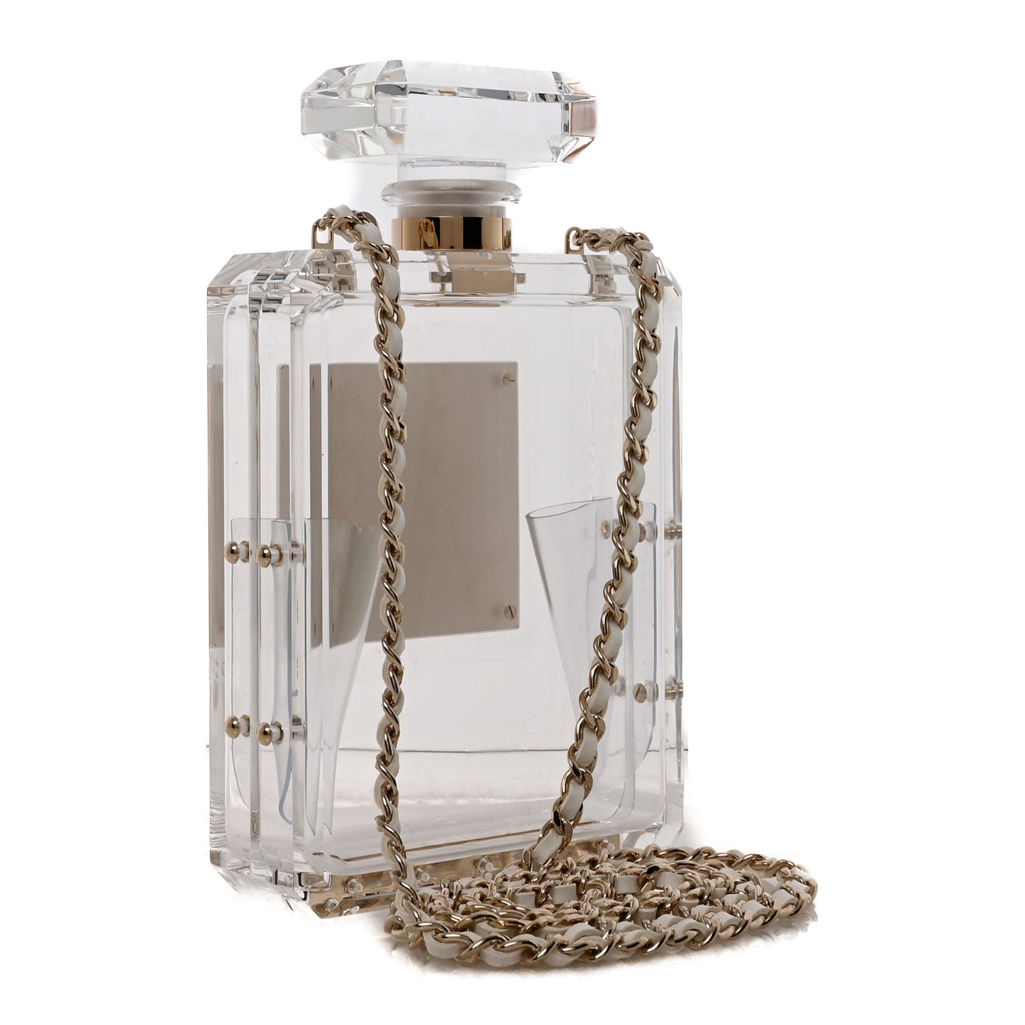 Transluscent Plexiglass Perfume Bottle Clutch
