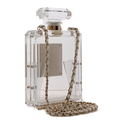 Chanel Transluscent Plexiglass Perfume Bottle Clutch 3 of 10