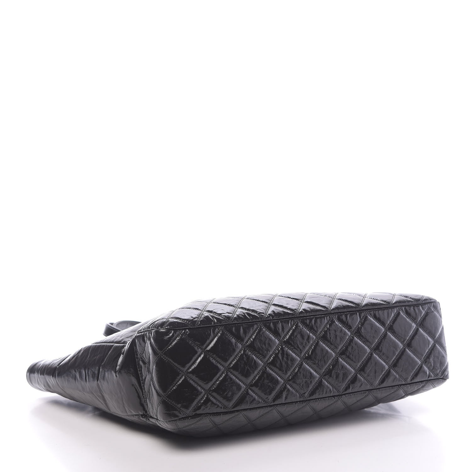 Chanel Shiny Aged Calfskin Quilted Large Shopping Bag Black 4 of 12