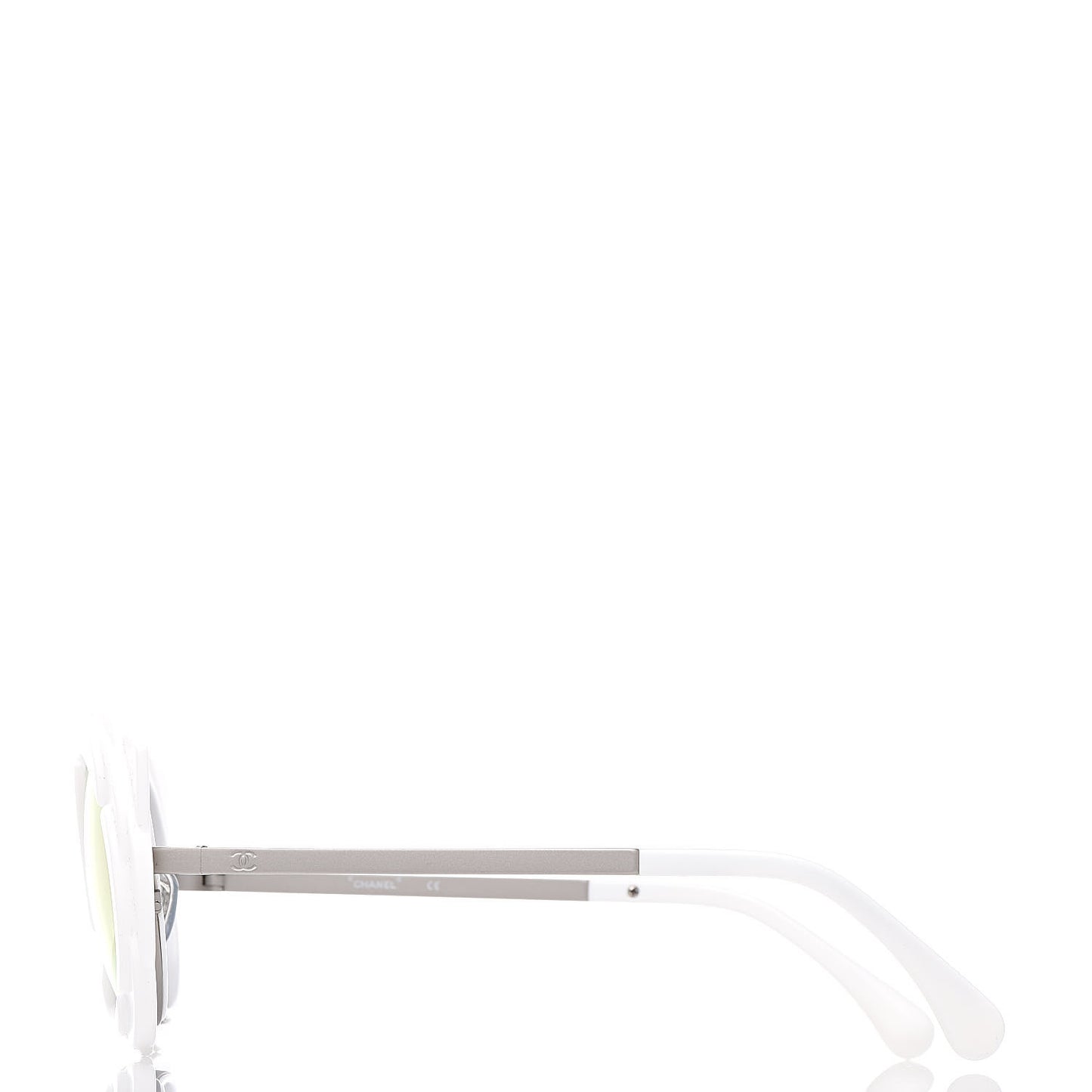 Round Camellia Sunglasses 71198 White