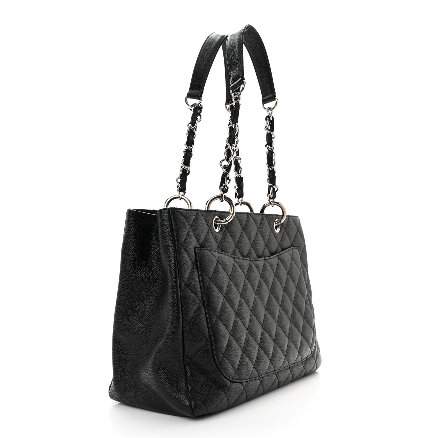 Caviar Quilted Grand Shopping Tote GST Black