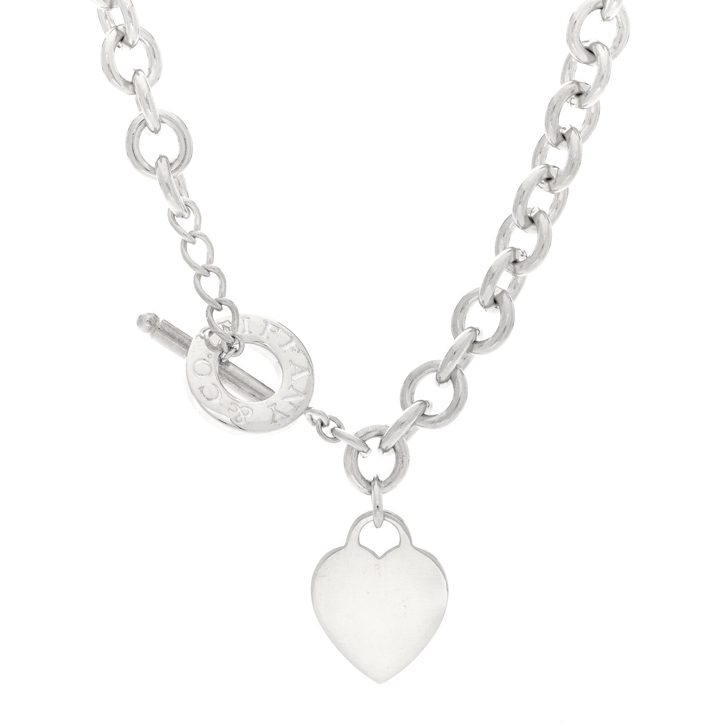 Tiffany Sterling Silver Heart Tag Toggle Necklace 1 of 4