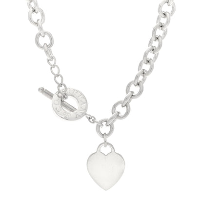 Tiffany Sterling Silver Heart Tag Toggle Necklace 1 of 4