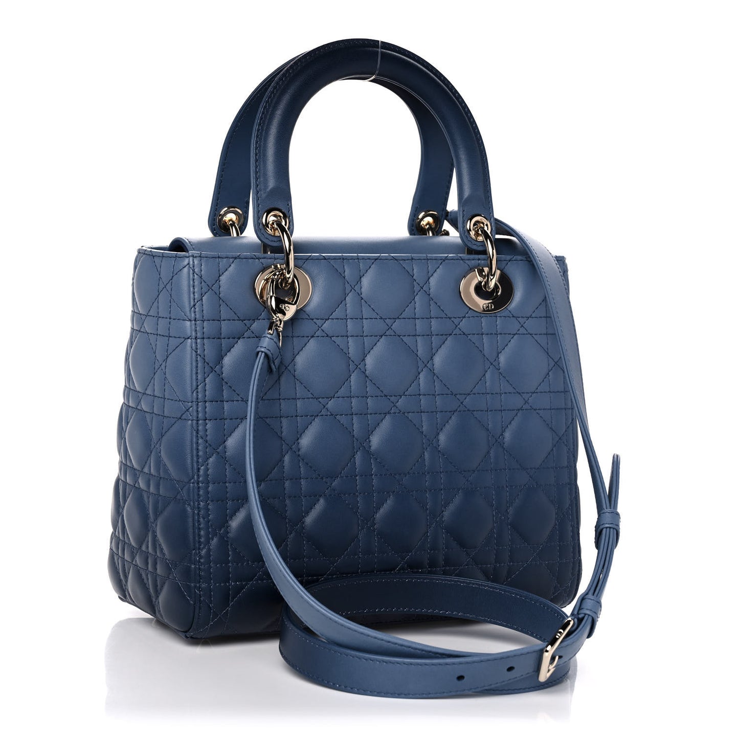 Lambskin Cannage Gradient Medium Lady Dior Blue