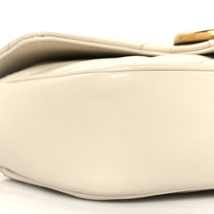 Gucci Calfskin Matelasse Super Mini GG Marmont Shoulder Bag White 9 of 10