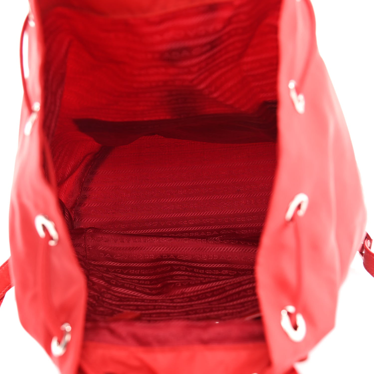 Prada Tessuto Nylon Saffiano Vela Medium Backpack Rosso 5 of 14
