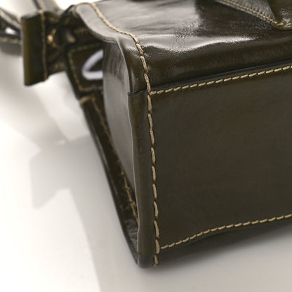 Chloe Shiny Tanned Calfskin Mini Edith Bag Deep Khaki 7 of 8