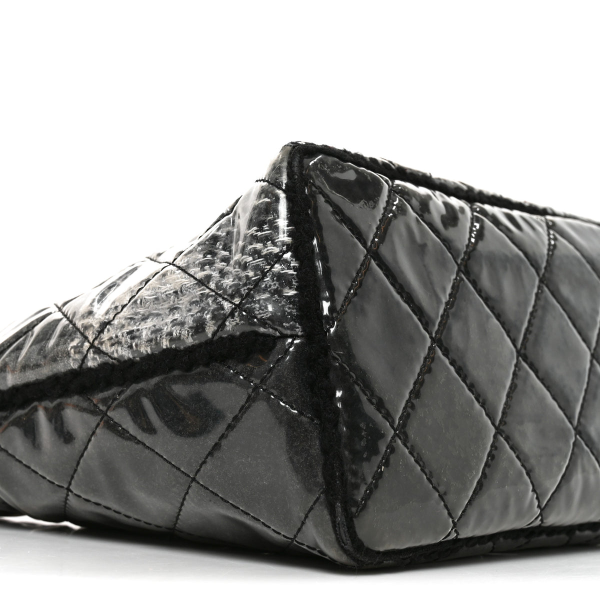 Chanel Vinyl Funny Tweed Patchwork Tote Grey 9 of 10