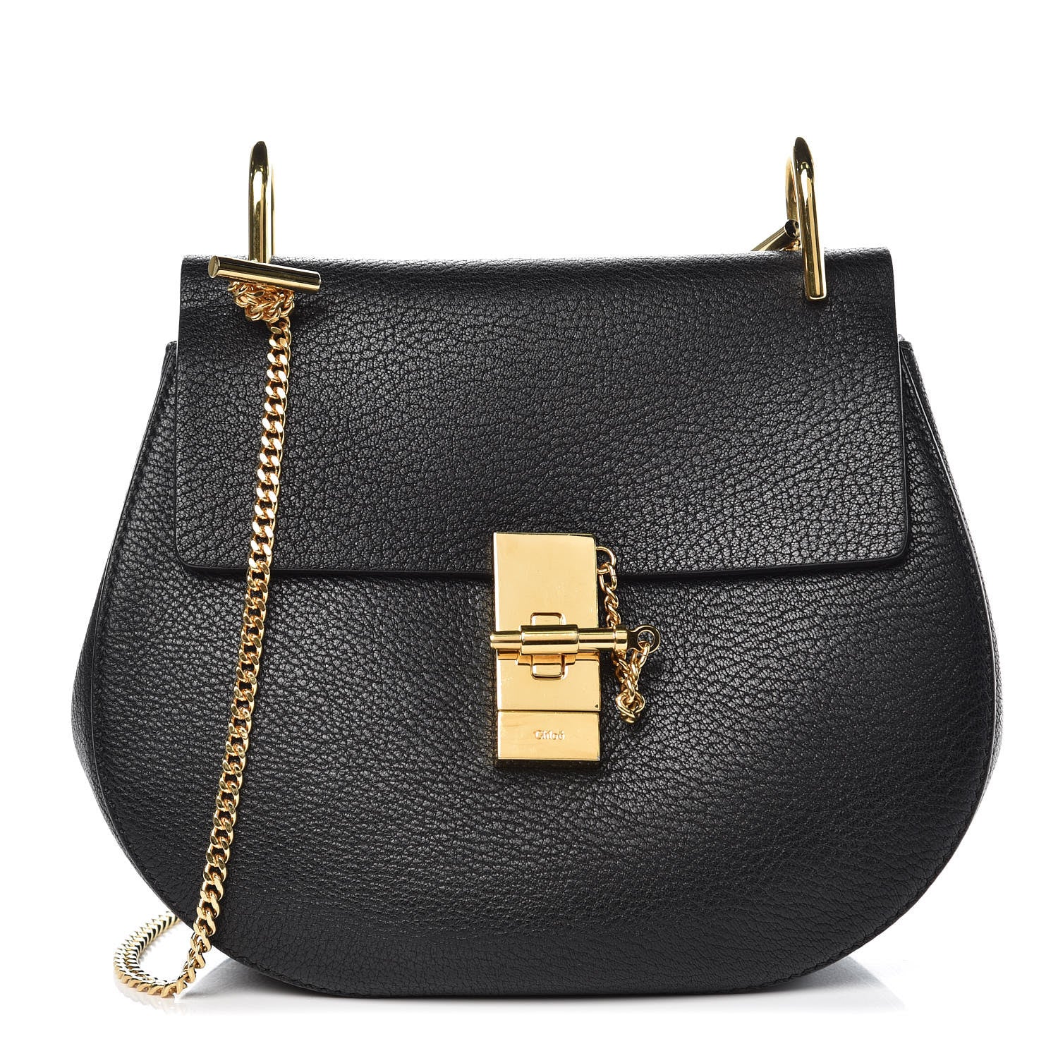 Chloe Grained Lambskin Drew Shoulder Bag Black 1 of 8