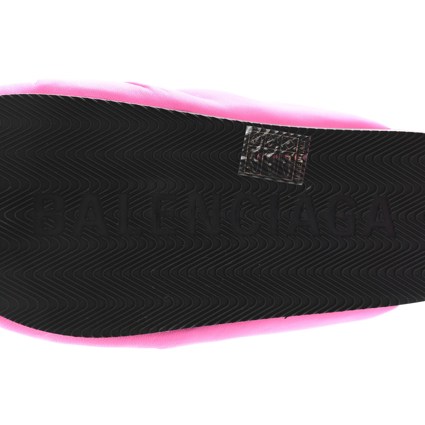 Smooth Nappa Logo Puffy Slide Sandals 37 Fluo Pink White