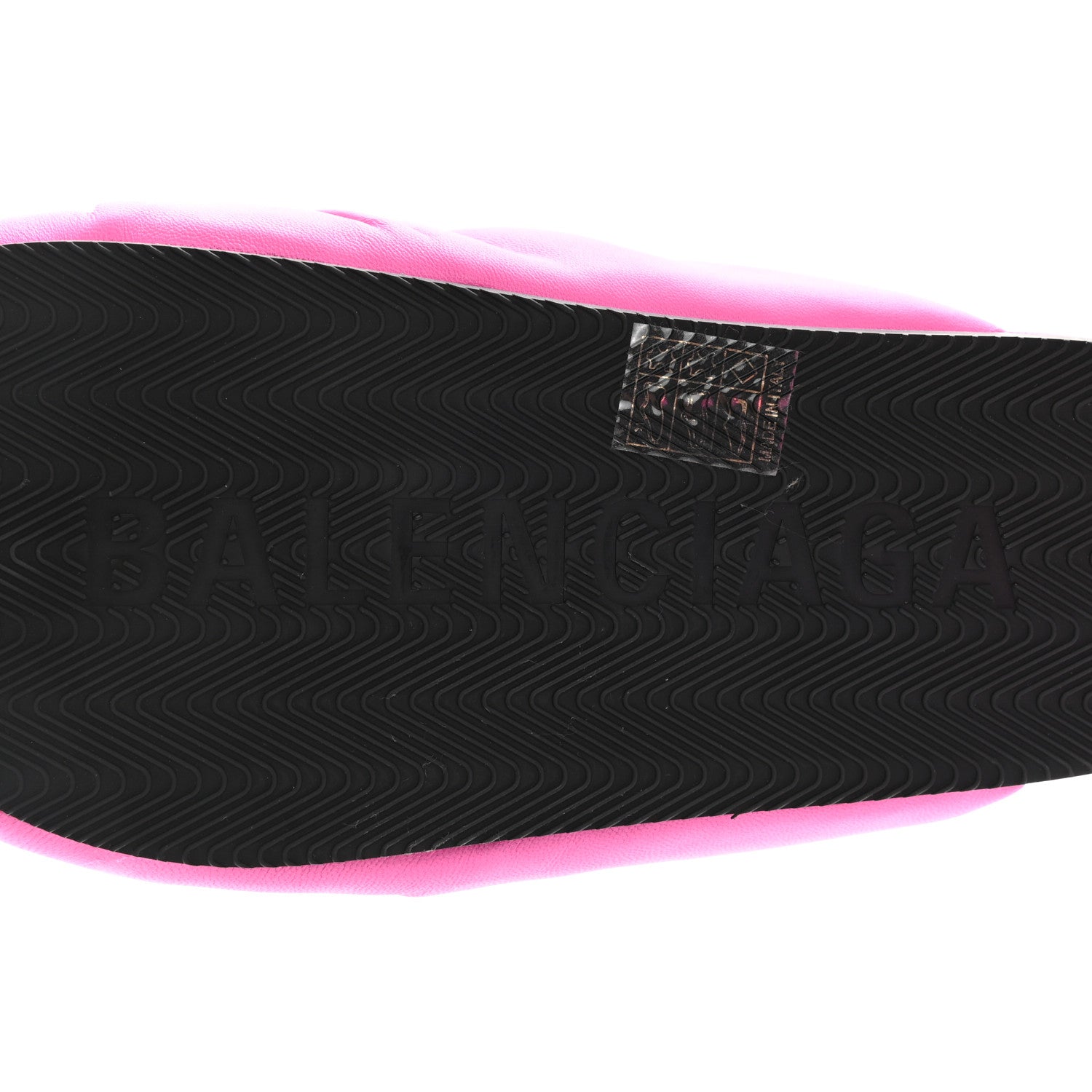 Balenciaga Smooth Nappa Logo Puffy Slide Sandals 37 Fluo Pink White 6 of 7