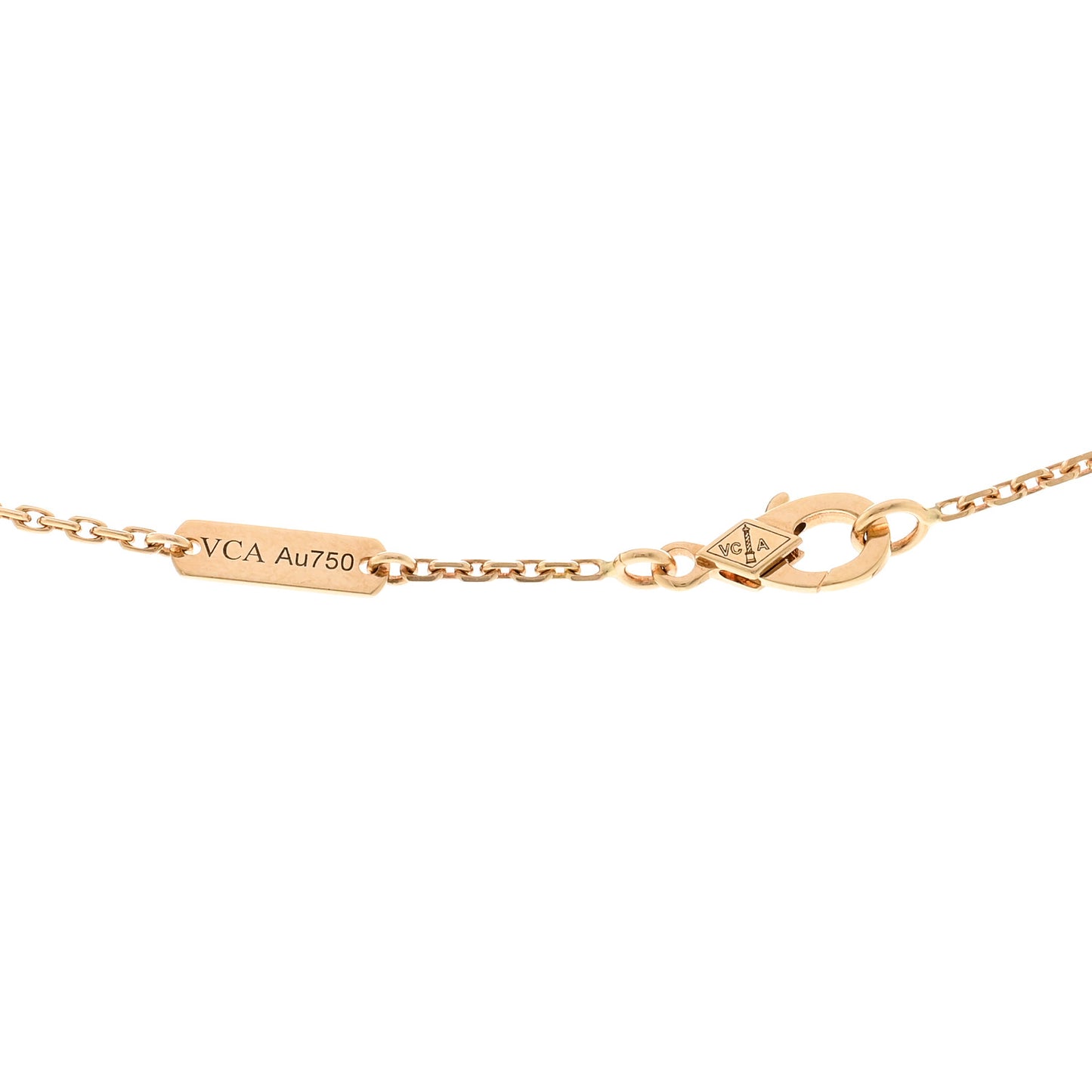 18K Yellow Gold Mother of Pearl Vintage Alhambra Pendant Necklace