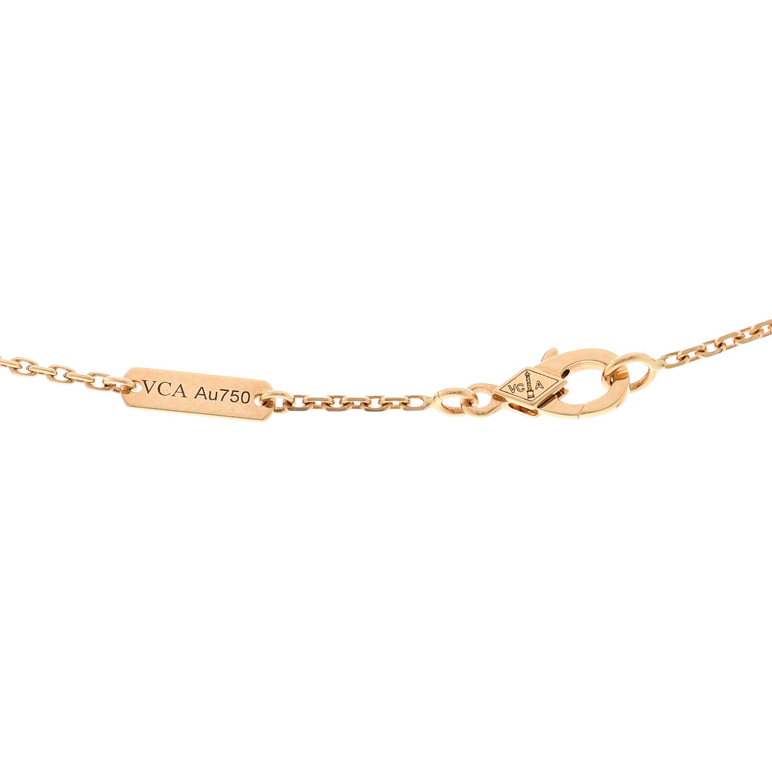 Van Cleef & Arpels 18K Yellow Gold Mother of Pearl Vintage Alhambra Pendant Necklace 4 of 5