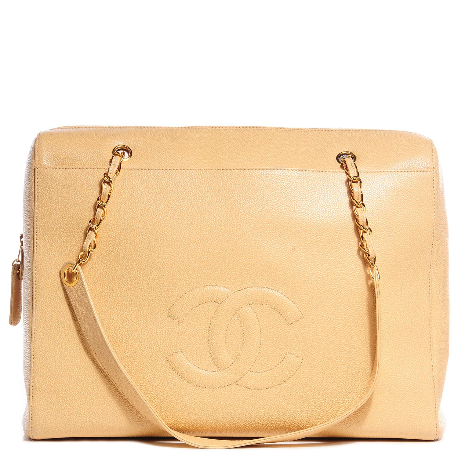 Chanel Caviar Shoulder Bag Beige 1 of 7