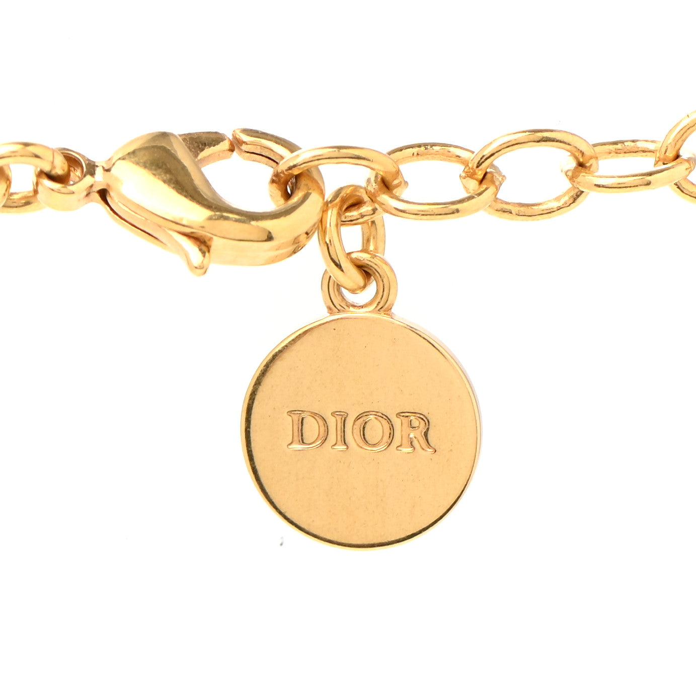 Christian Dior Metal CD Necklace Gold Neon 6 of 6