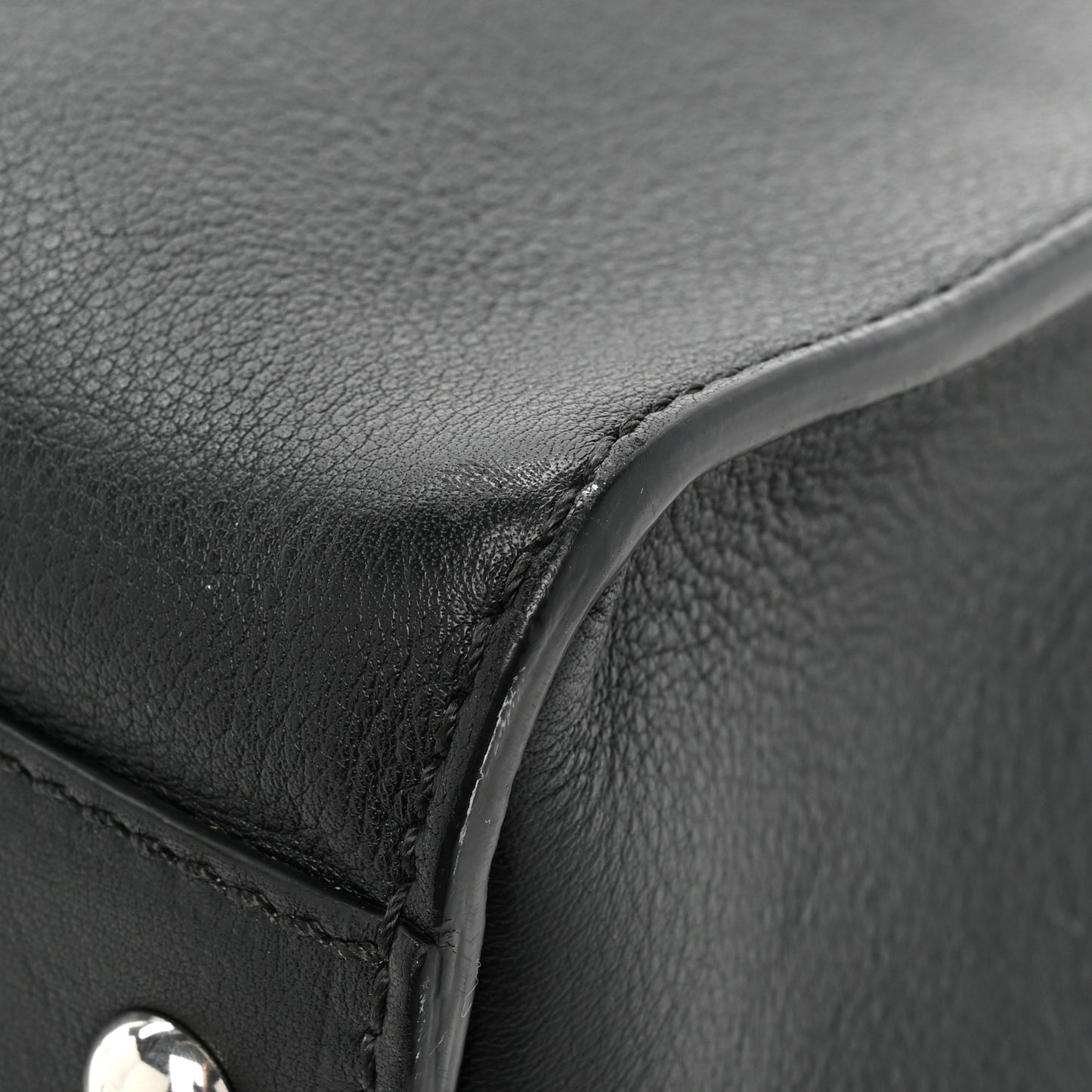 Vitello Dolce Marmol Patent Crocodile Trapuntata Large Peekaboo Iconic Satchel Black Fumo