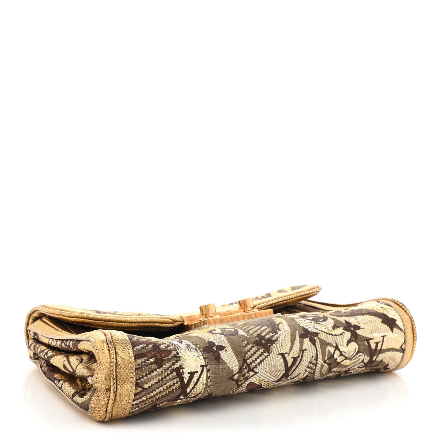 Monogram Brocade Thalie Clutch Gold