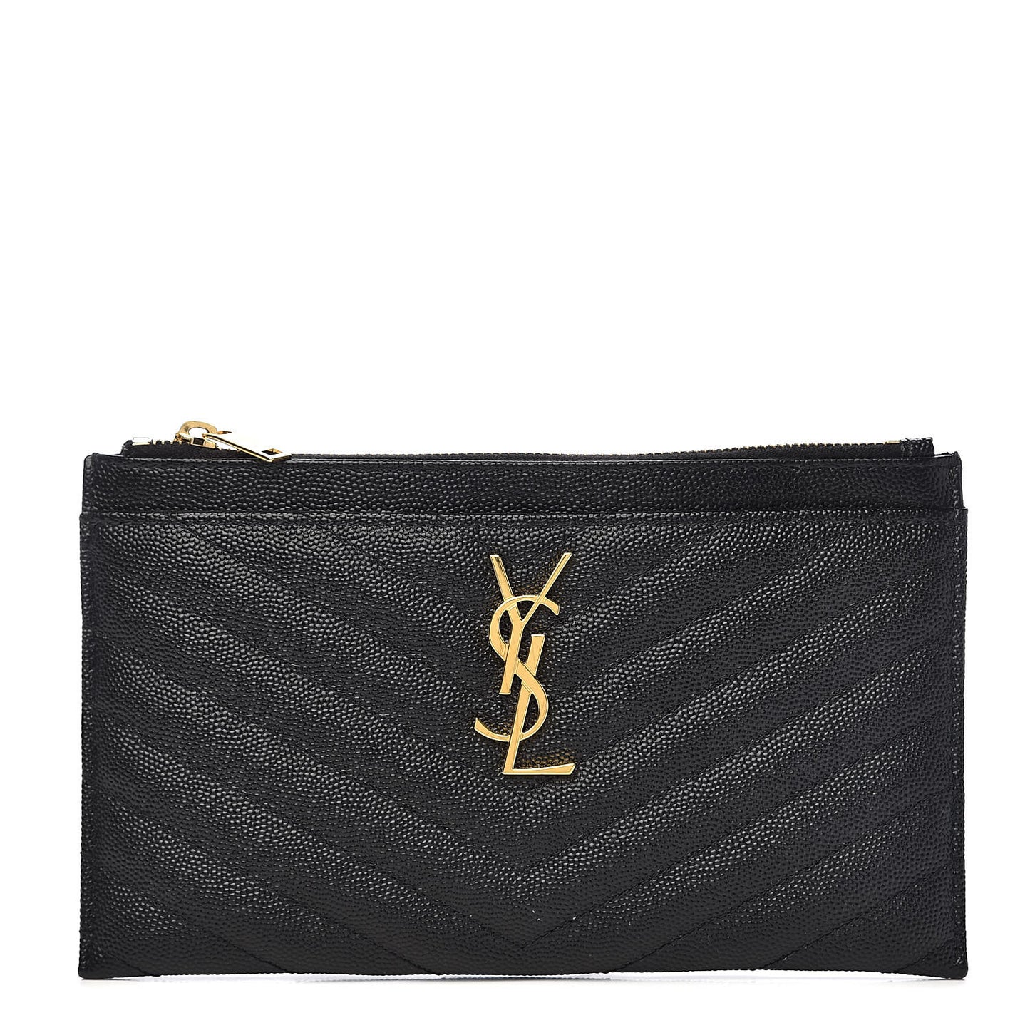 Grain De Poudre Chevron Monogram Bill Pouch Black