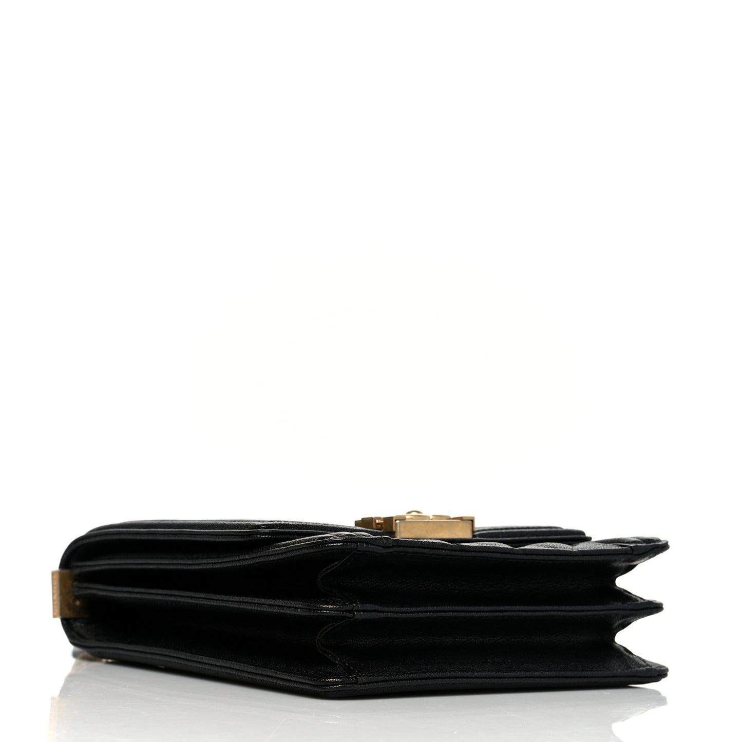 Caviar Quilted North South Boy Flap Black