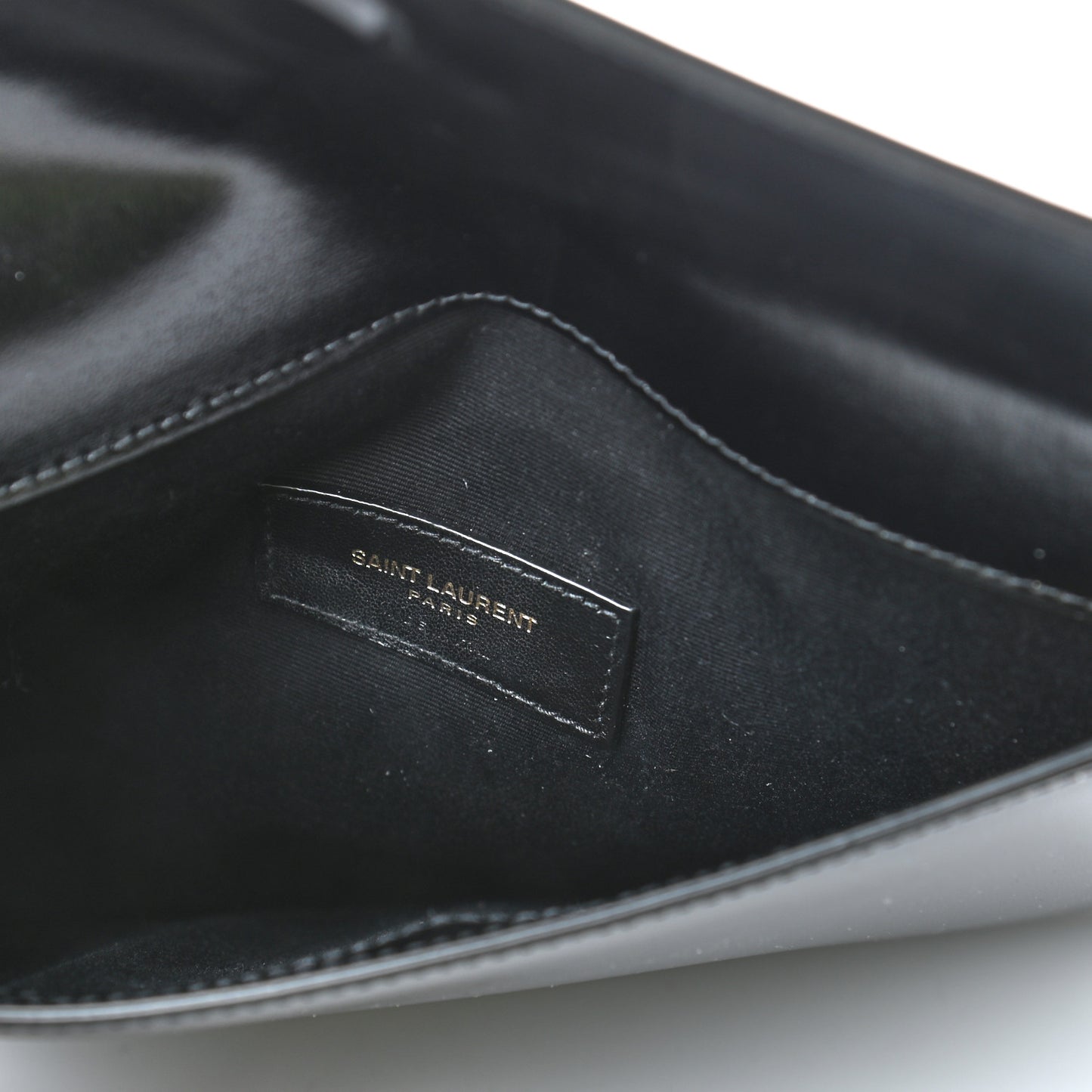 Smooth Shiny Calfskin Monogram Uptown Baby Pouch Black
