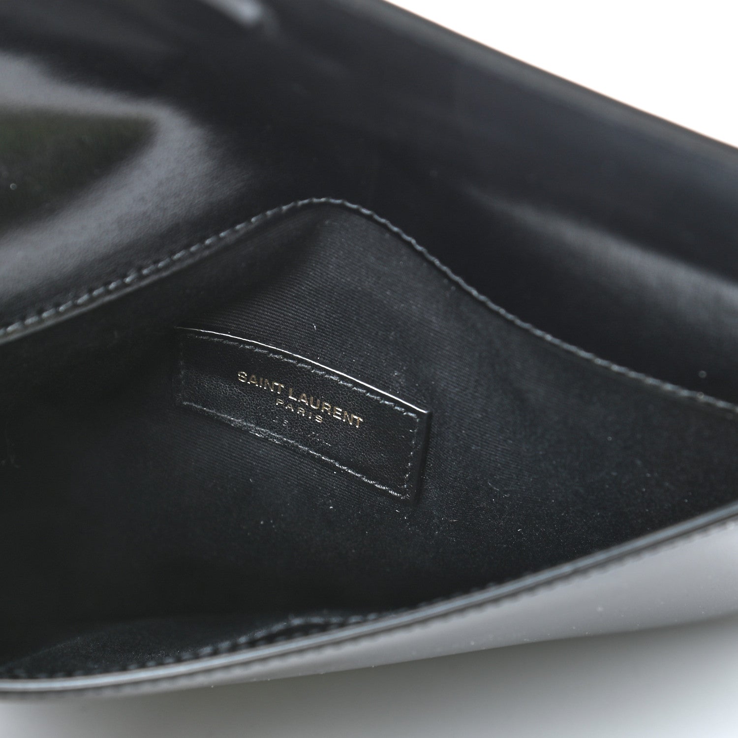 Saint Laurent Smooth Shiny Calfskin Monogram Uptown Baby Pouch Black 4 of 4