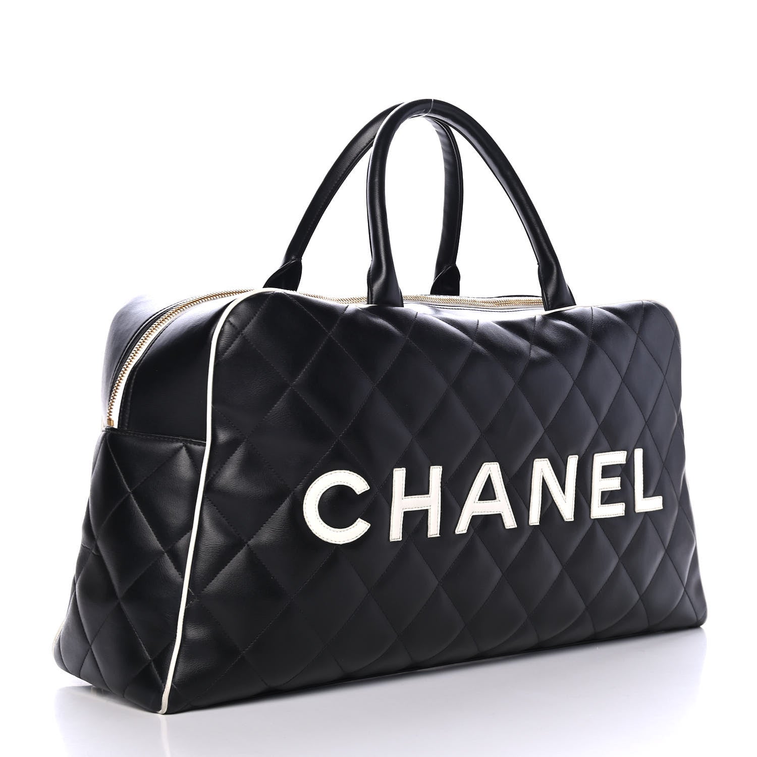 Chanel Calfskin Quilted Large Bowler Black 2 of 4