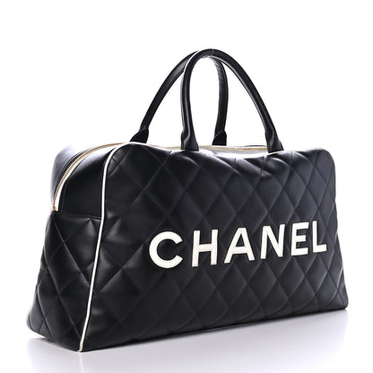Chanel Calfskin Quilted Large Bowler Black 2 of 4