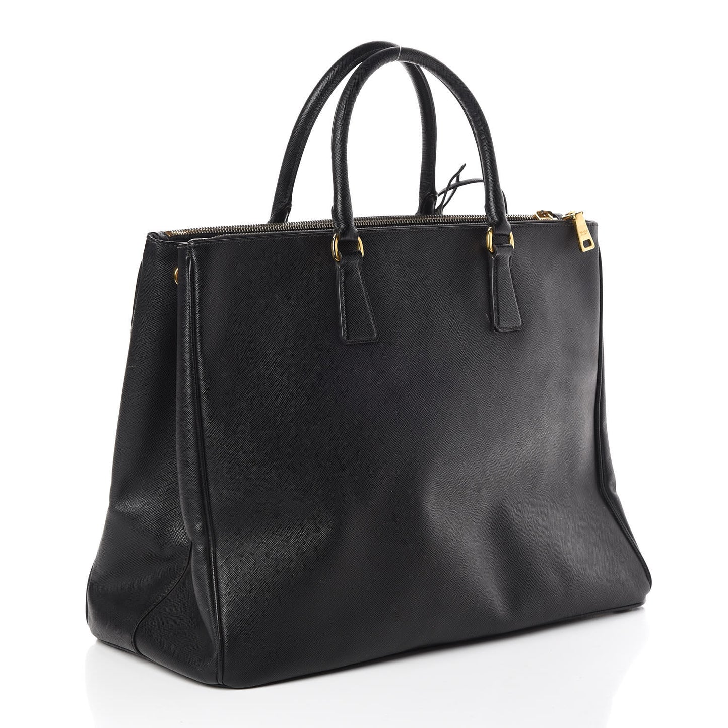Saffiano Lux Extra Large Galleria Double Zip Tote Black