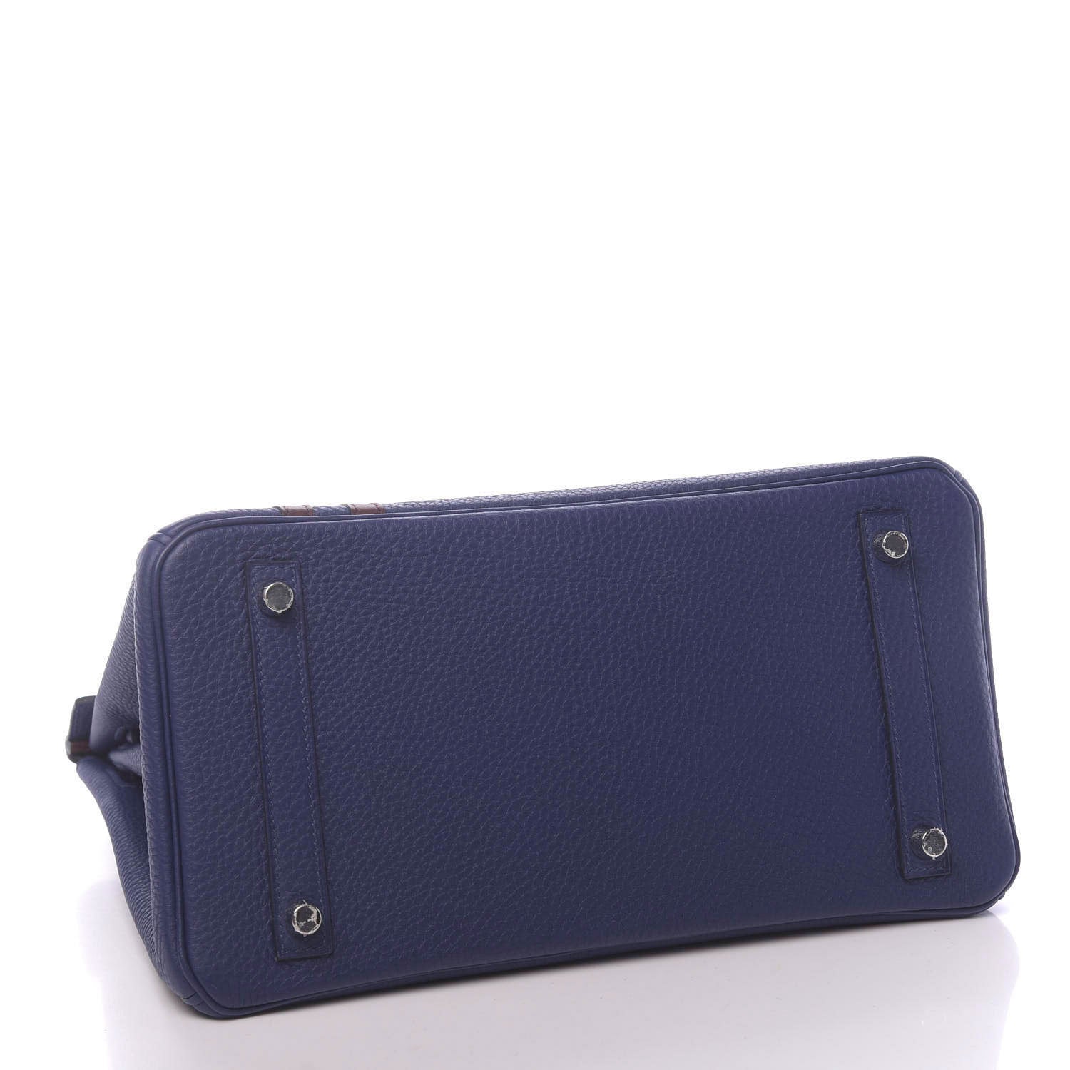 Hermes Togo Swift Officier Birkin 30 Bleu Encre Rouge H 4 of 12