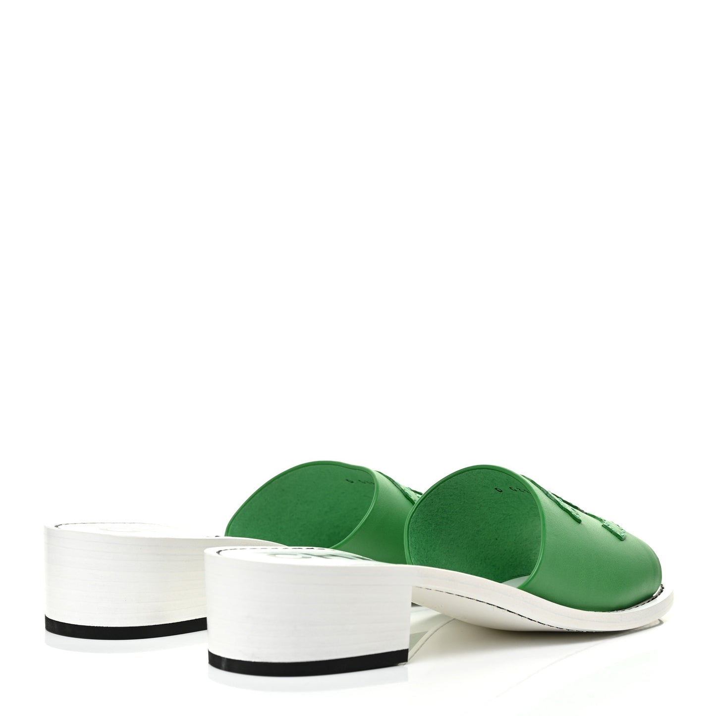 Lambskin CC Mules 37.5 White Green