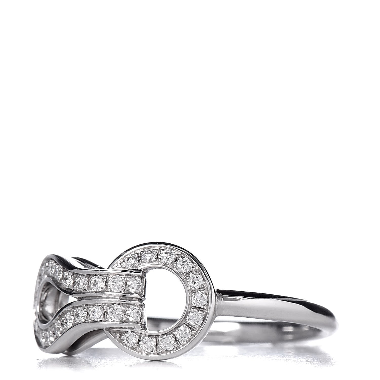 Cartier 18K White Gold Diamond 8mm Agrafe Ring 48 4.5 3 of 6
