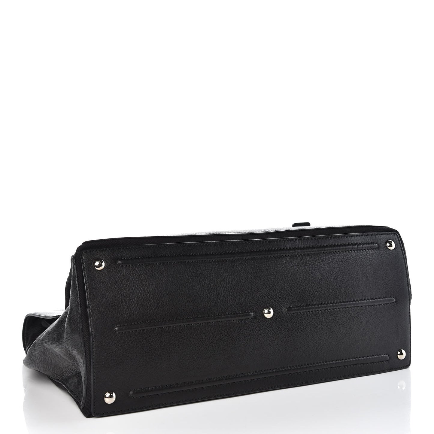 Calfskin Canvas Large Muse Two Black