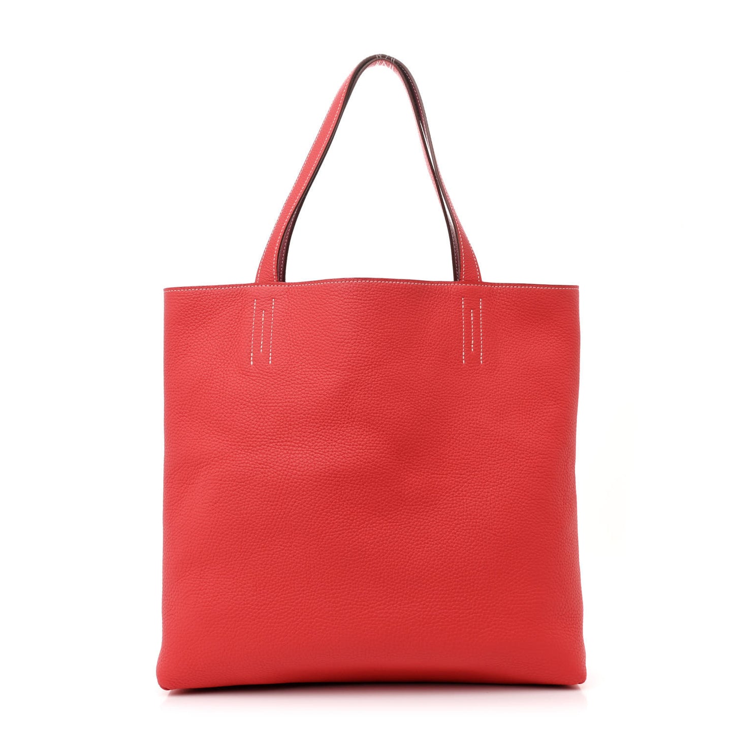 Taurillon Clemence Double Sens 45 Reversible Tote  Rubis Rose Jaipur