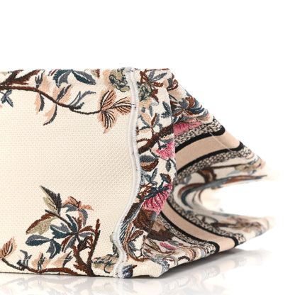 Christian Dior Canvas Embroidered Small Jardin D'Hiver Book Tote Latte Multicolor 10 of 11