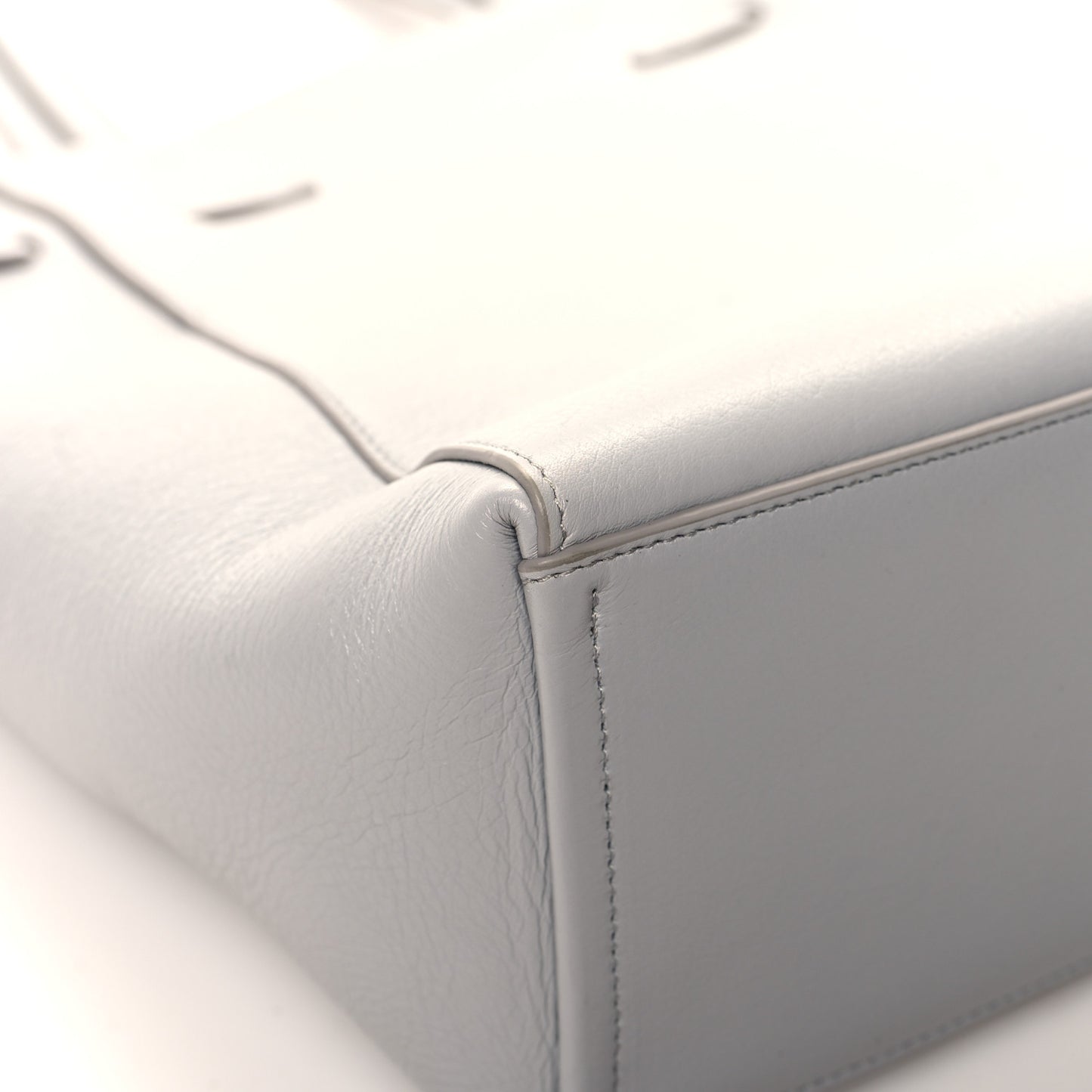 Calfskin Small Voyou Small North South Tote Light Grey