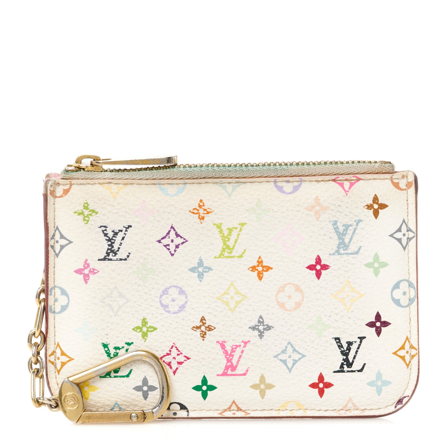 Monogram Multicolor Key Pouch White Litchi
